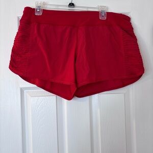 lululemon athletica Red Women's Athletic Shorts with Ruched Sides